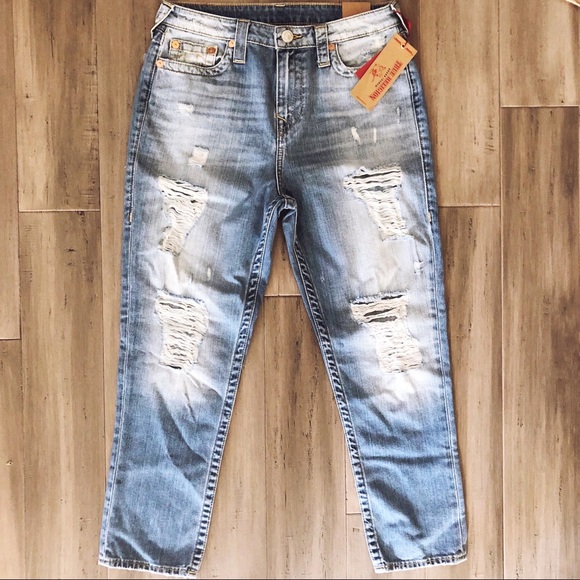 NWT TR Distressed Boyfriend High-rise Jeans - Picture 4 of 8